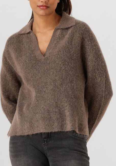 Bruine MOS MOSH Trui MMTHORA AIDY POLO KNIT - large