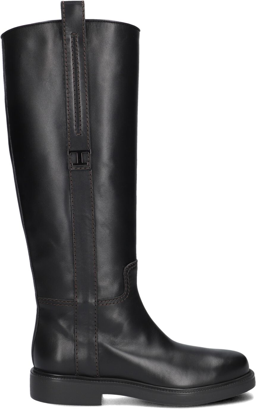 Tod's Hoge Laarzen Dames Led Laars, Maat: 39, Materiaal: Leer, Kleur: Zwart