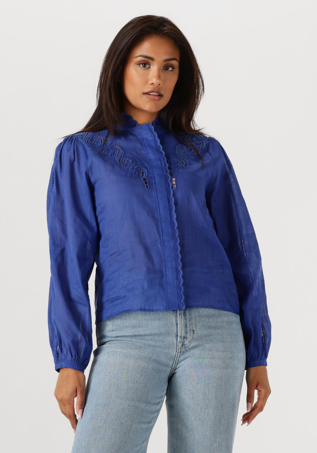 Suncoo Blouse Dames Leony, Maat: M, Kleur: Blauw afbeelding 1