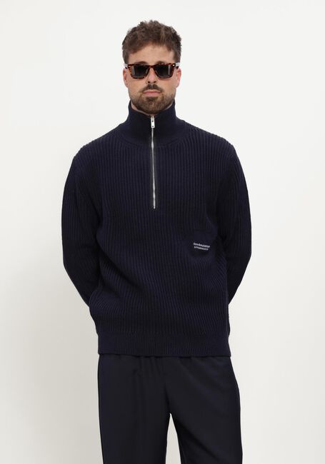 Donkerblauwe NEW AMSTERDAM SURF ASSOCIATION Trui KNITTED HALF ZIP - large