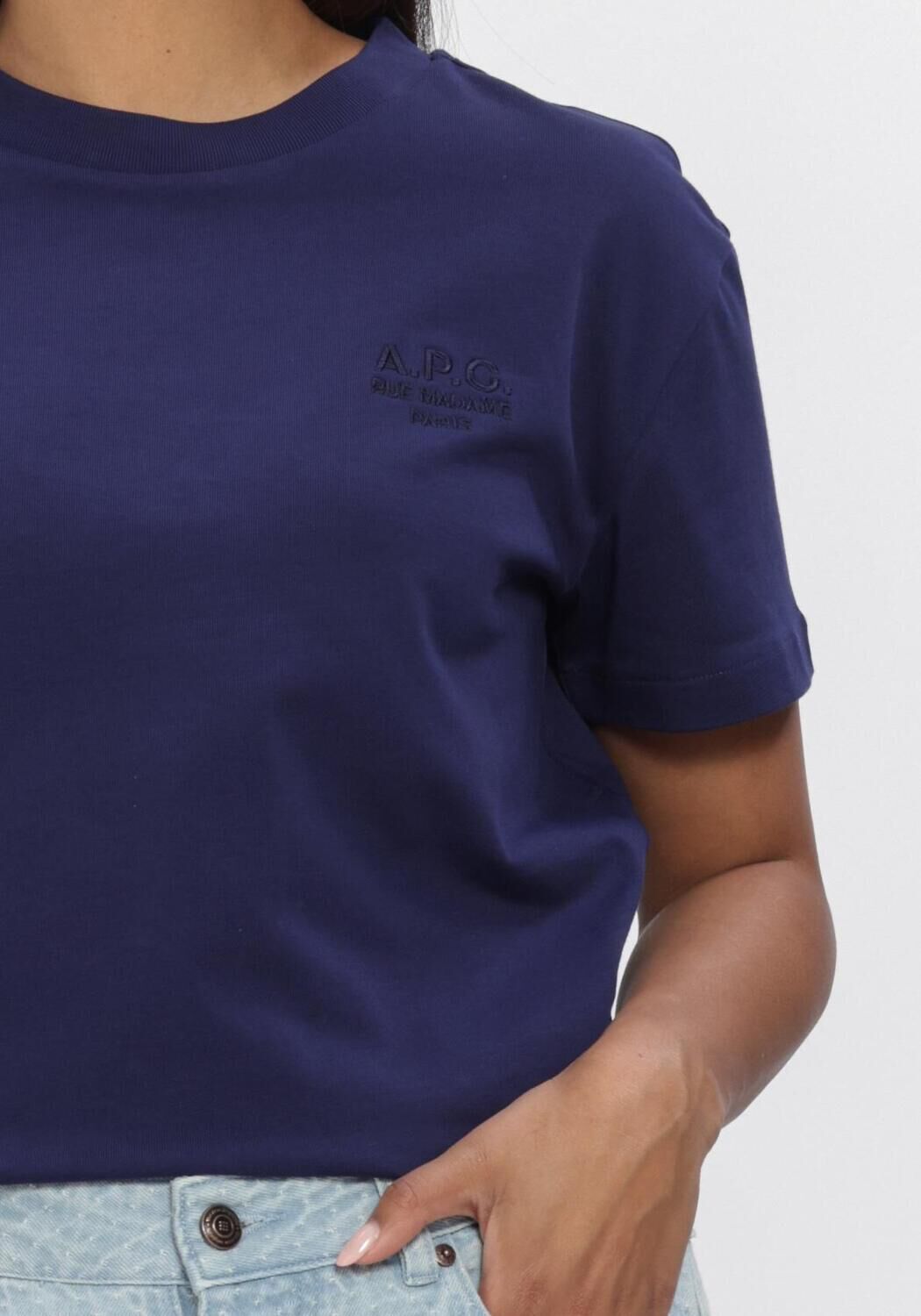 Donkerblauwe APC Tops & T-shirts BOXY RUE MADAME - large