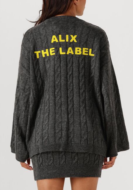 Donkergrijze ALIX THE LABEL Trui LADIES KNITTED CROPPED CABLE JUMPER - large