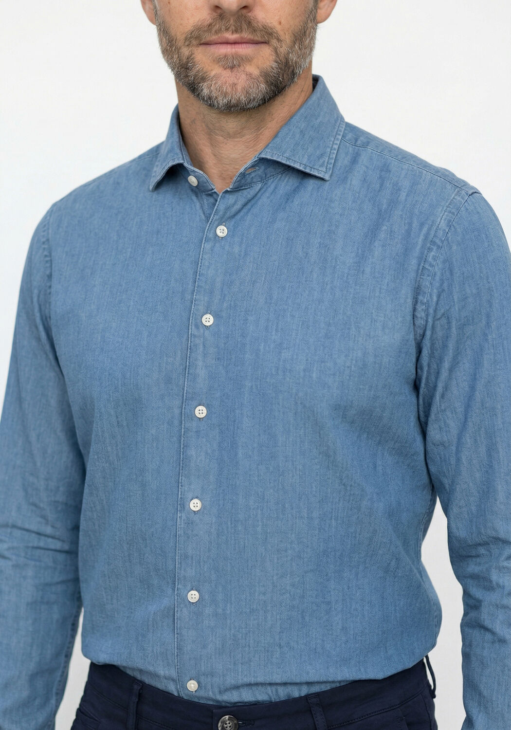 Lichtblauwe XACUS Casual overhemd 11296 MOP721ML - large