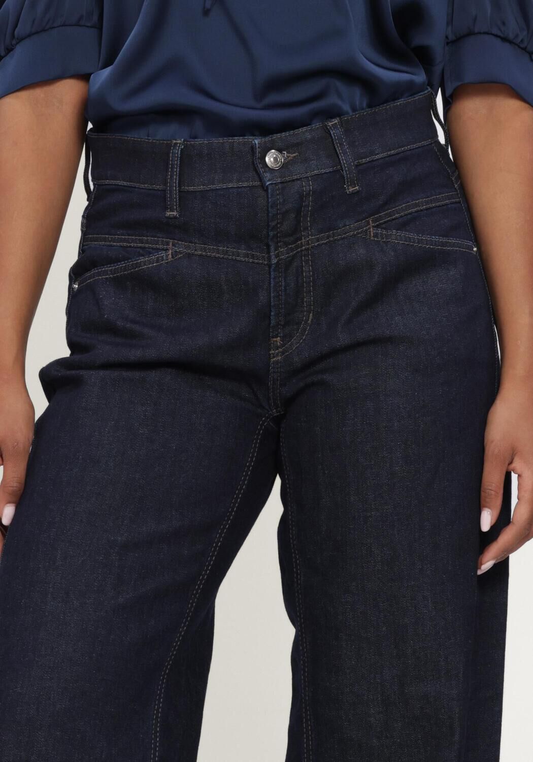 Donkerblauwe CAMBIO Wide jeans ORNELLA - large