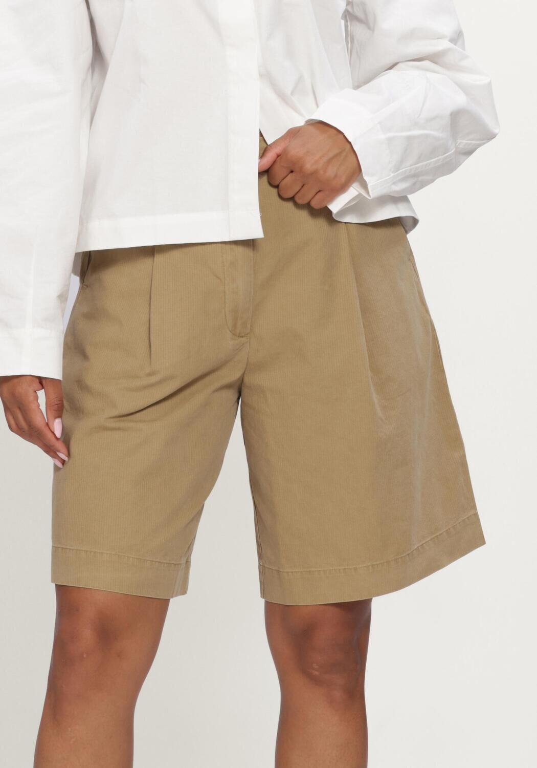 Zand OLAF HUSSEIN Korte broek HERRINGBONE TAILORED SHORTS - large