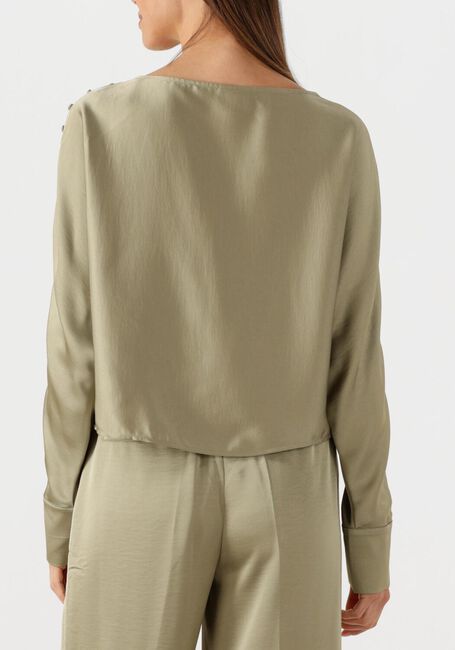 Khaki DANTE6 Blouses ROCCO SATIN BUTTON DETAIL TOP - large
