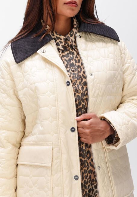 Beige GANNI Jassen SHINY QUILT JACKET - large