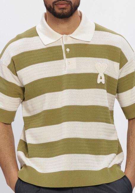 Groene AMI PARIS Polo SHORT SLEEVES POLO WITH AMI DE COEUR PATCH - large