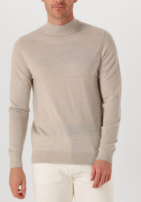 Beige PROFUOMO Coltrui PULLOVER MOCK NECK MERINO - large