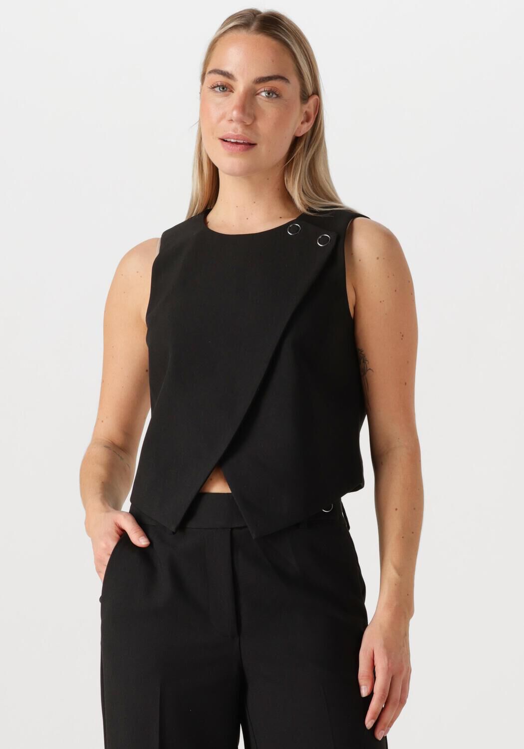 Co'Couture Gilet Dames Volacc Wrap Vest, Maat: L, Kleur: Zwart