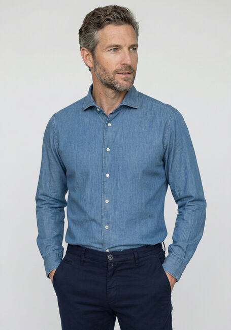 Lichtblauwe XACUS Casual overhemd 11296 MOP721ML - large