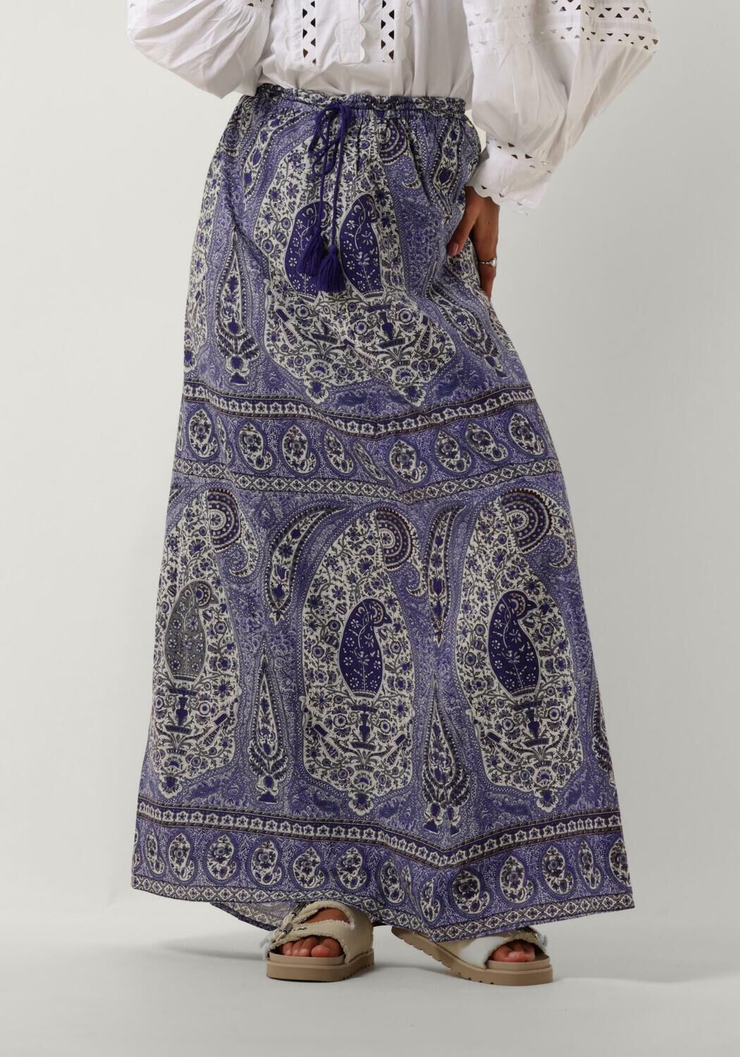 Antik Batik Maxirok Dames Tajar Skirt, Maat: M, Kleur: Blauw