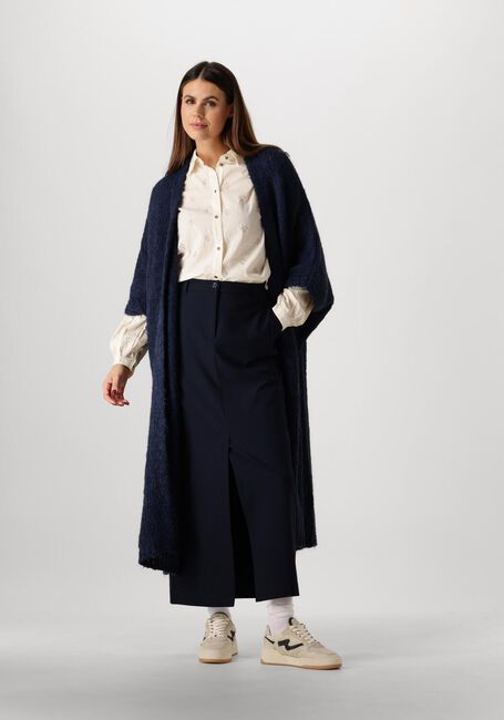 Blauwe SUMMUM Vest KIMONO CARDIGAN RUSTIC MOHAIR BLEND KNIT - large