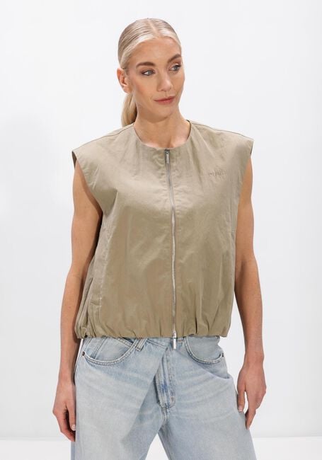 Khaki OLAF HUSSEIN Bodywarmer ZIP UP GILET - large
