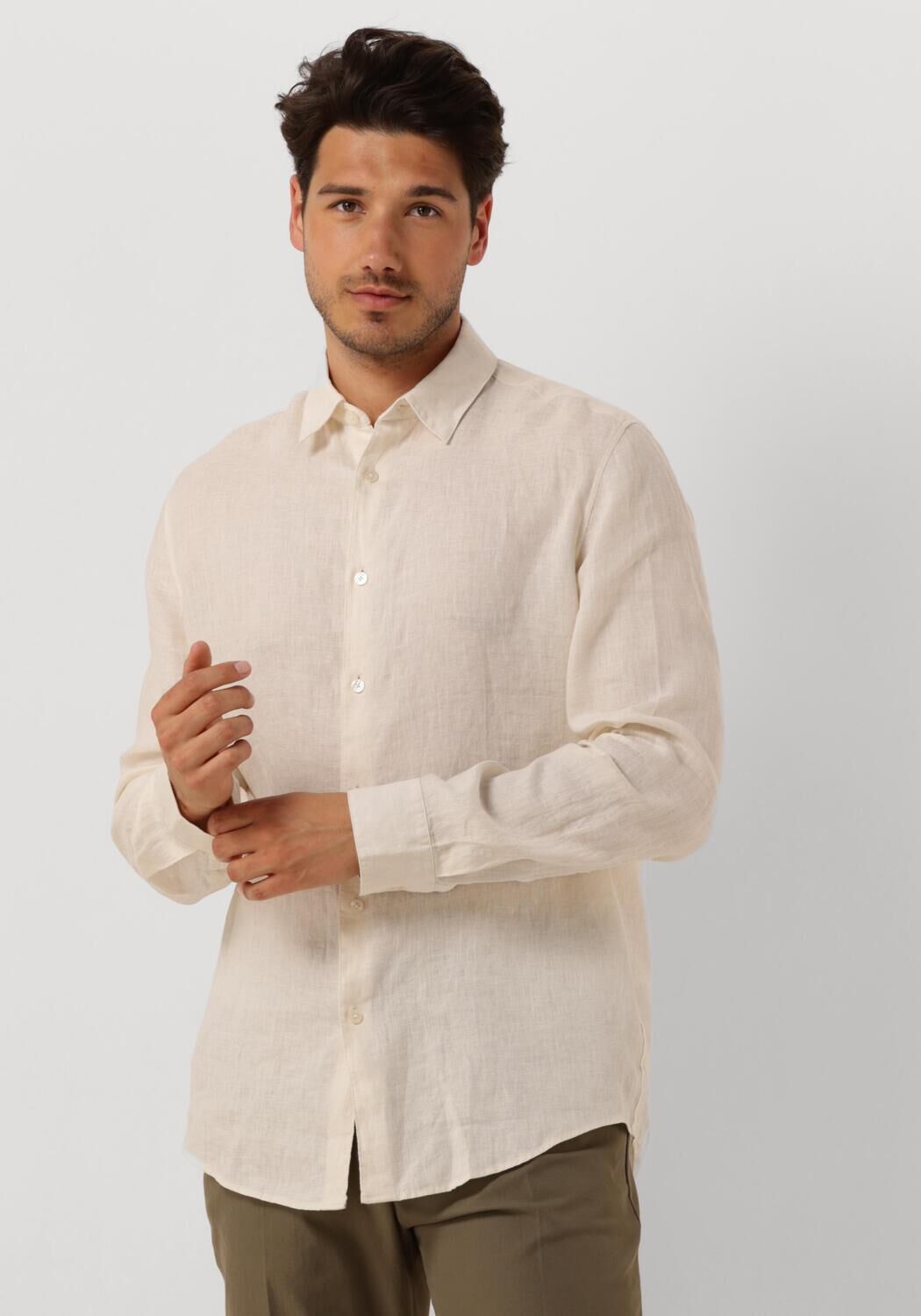 Drykorn Casual Overhemd Heren Ramis 126106, Maat: M, Kleur: Gebroken wit afbeelding 1