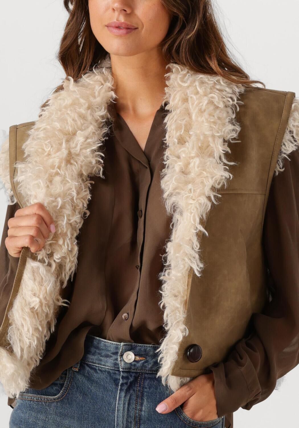 Khaki MARANT ETOILE Gilet CLARA-GC 25AGI0060FA - large