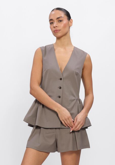 Bronzen ROTATE Top PEPLUM WAISTCOAT - large