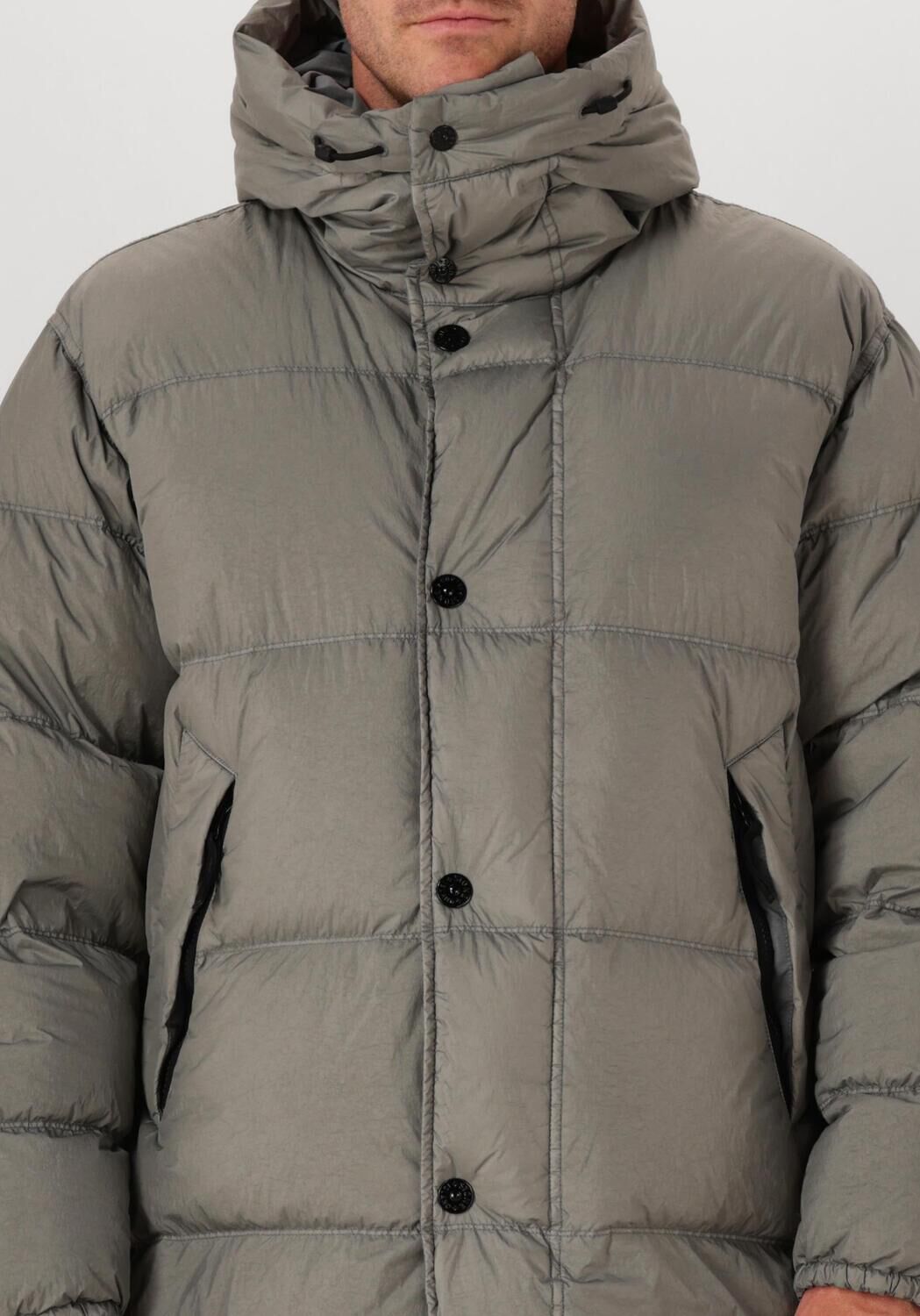 Grijze STONE ISLAND Gewatteerde jas SHORT PARKA - large