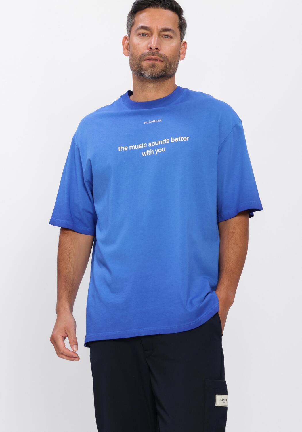 Blauwe FLANEUR T-shirt WITH YOU T-SHIRT - large