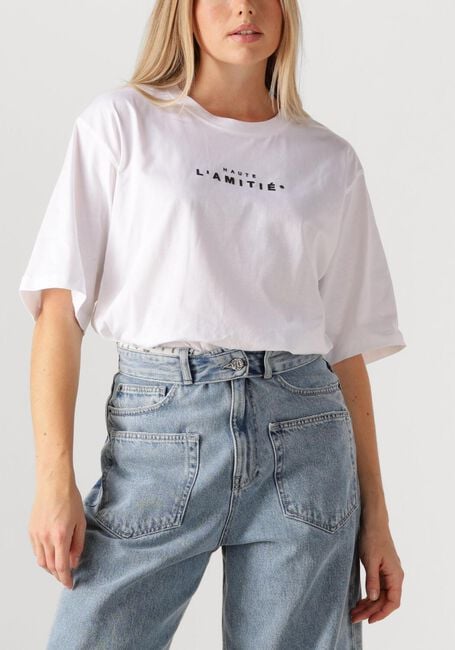 Witte HAUTE L'AMITIÉ T-shirt CREW RUB PRINT TEE - large
