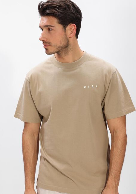 Beige OLAF HUSSEIN T-shirt TAPED MONOGRAM SS TEE - large