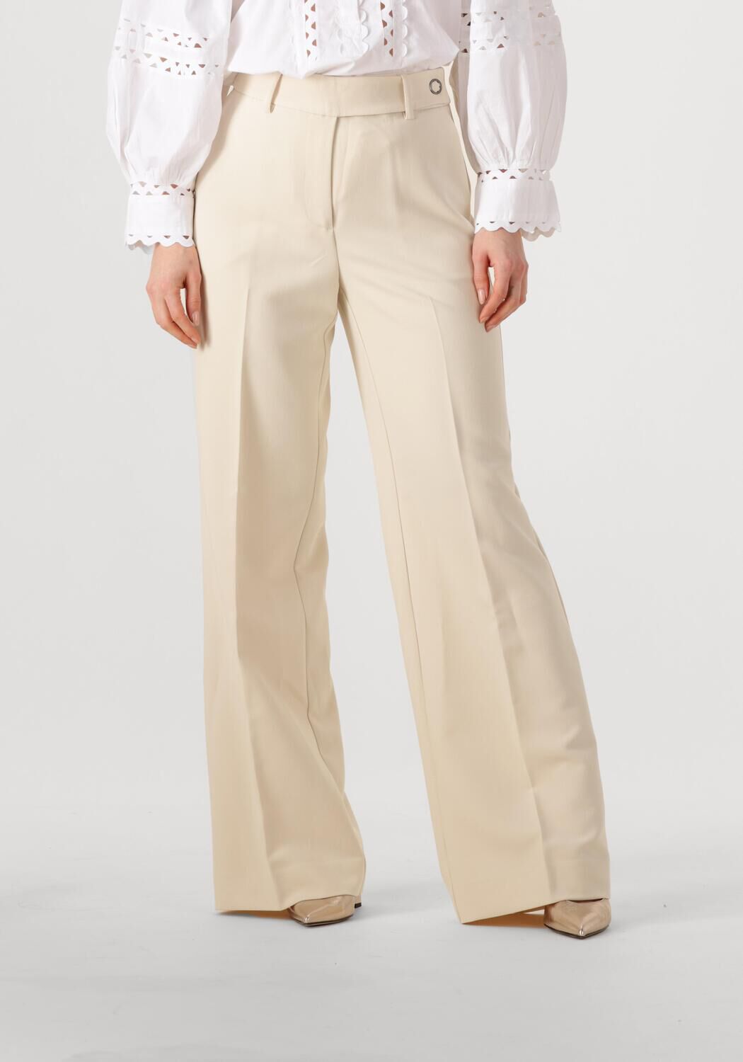 Co'Couture Pantalon Dames New Volacc Wide Long Pant, Maat: L, Kleur: Beige