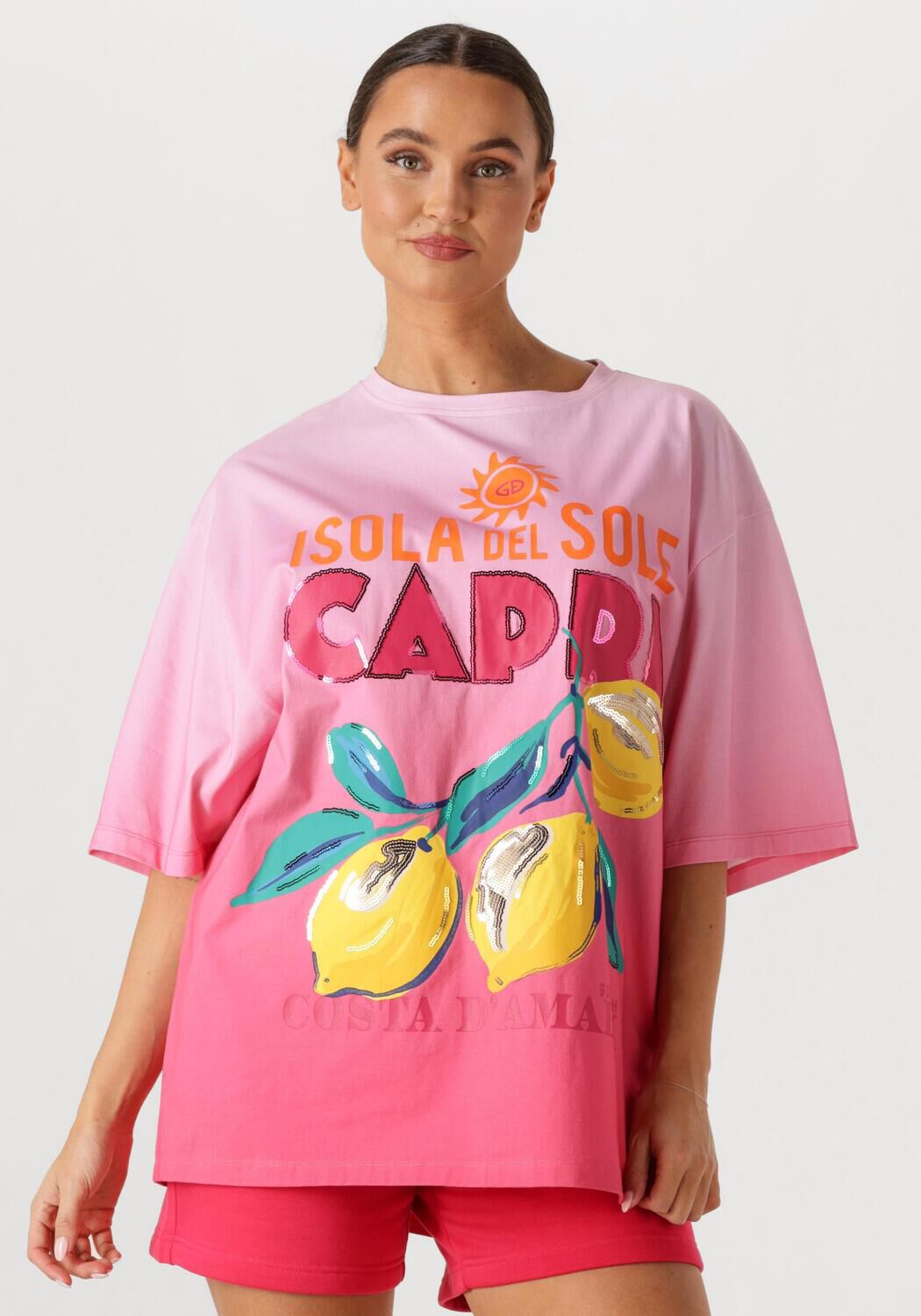 Goldbergh T-Shirt Dames Loredana Short Sleeve Top, Maat: XS, Kleur: Roze afbeelding