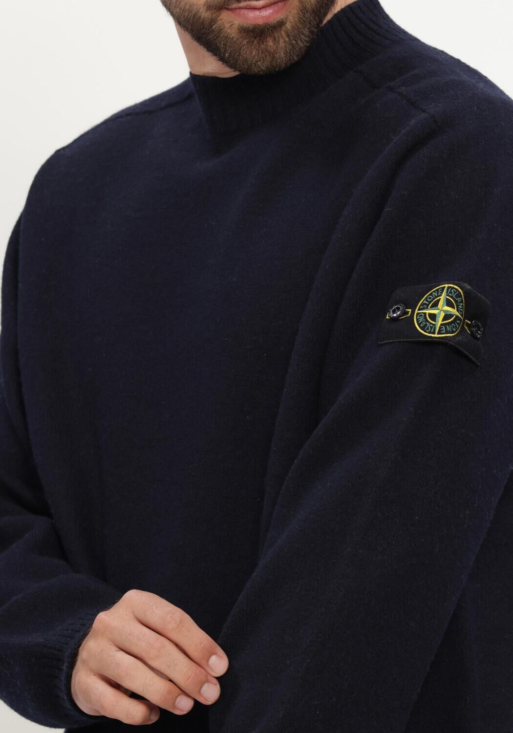 Donkerblauwe STONE ISLAND Trui CREW NECK S0IN1 - large