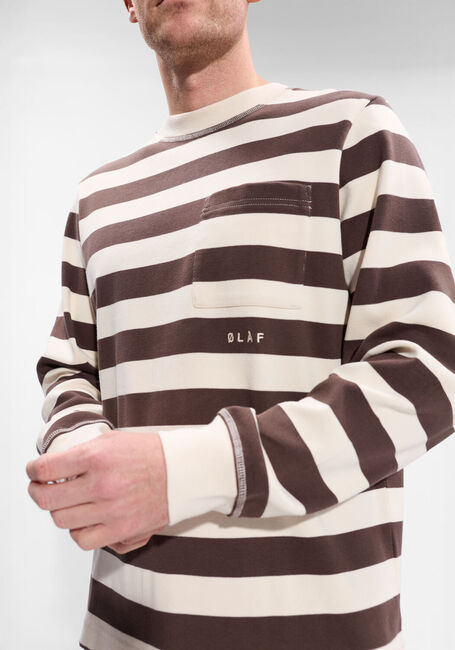 Multi OLAF HUSSEIN Trui STRIPED RIB CREWNECK - large