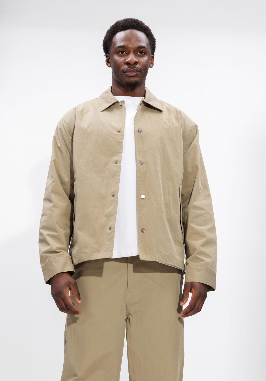 Khaki OLAF HUSSEIN Overshirt WORKWEAR COACH JACKET - large