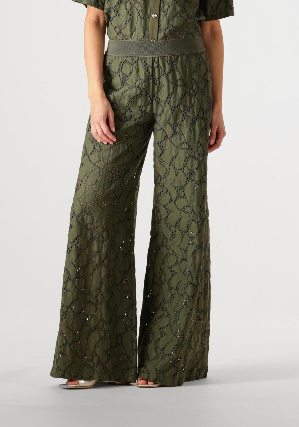 Caroline Biss Wijde Broek Dames 1550, Maat: 36, Kleur: Groen