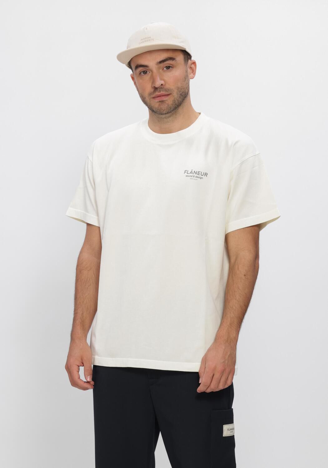 Creme FLANEUR T-shirt SOUND + DESIGN LONGSLEEVE WASHED - large