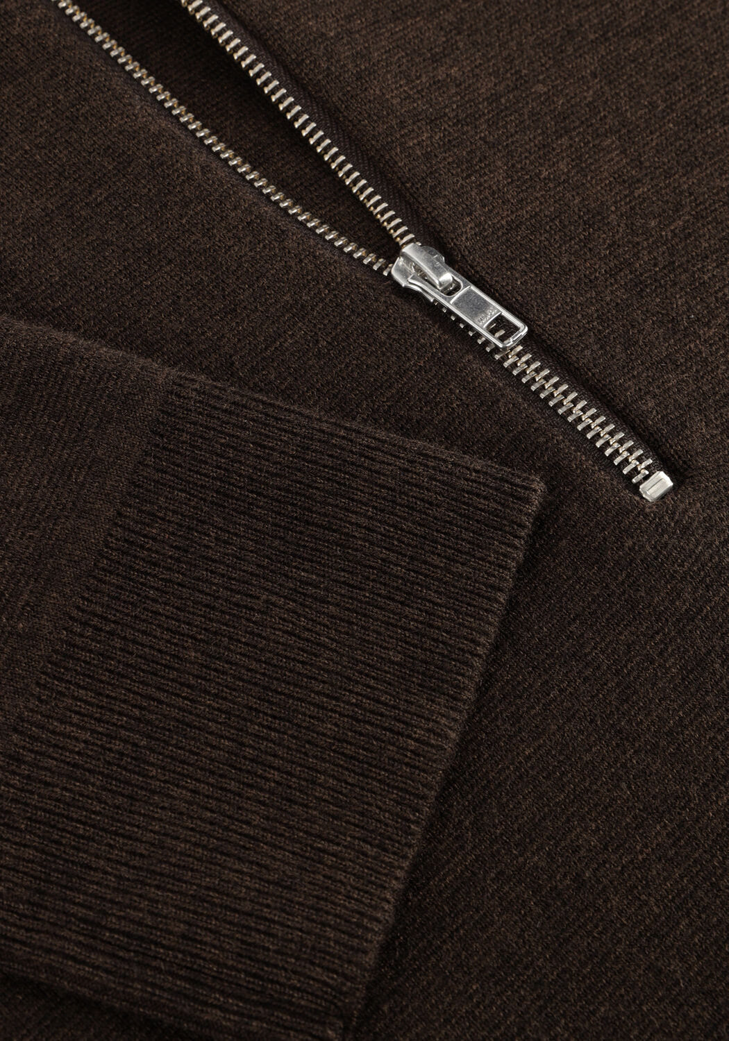 Bruine NN.07 Trui HARALD HALF ZIP 6530 - large