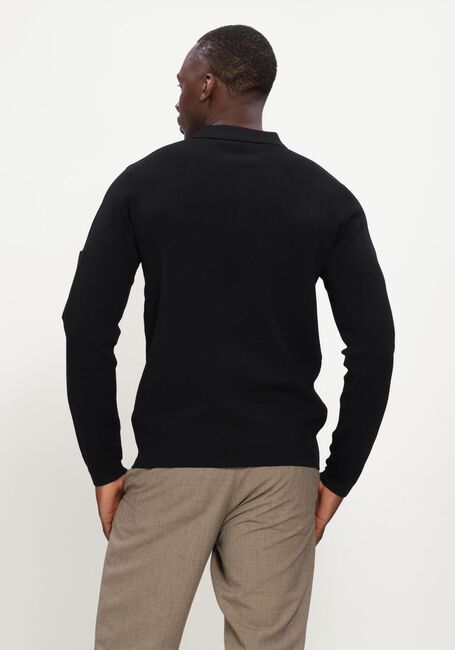 Zwarte GENTI Trui POLO ZIP LS - large