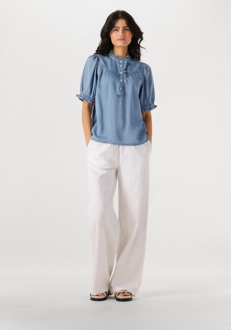 Witte CO'COUTURE Wijde broek LOISECC LINEN LONG PANT - large