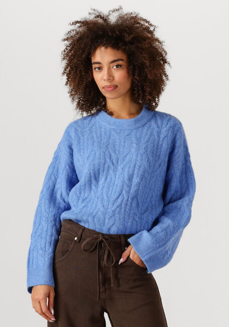 Blauwe CO'COUTURE Trui BENAL CABLE O-KNIT - large