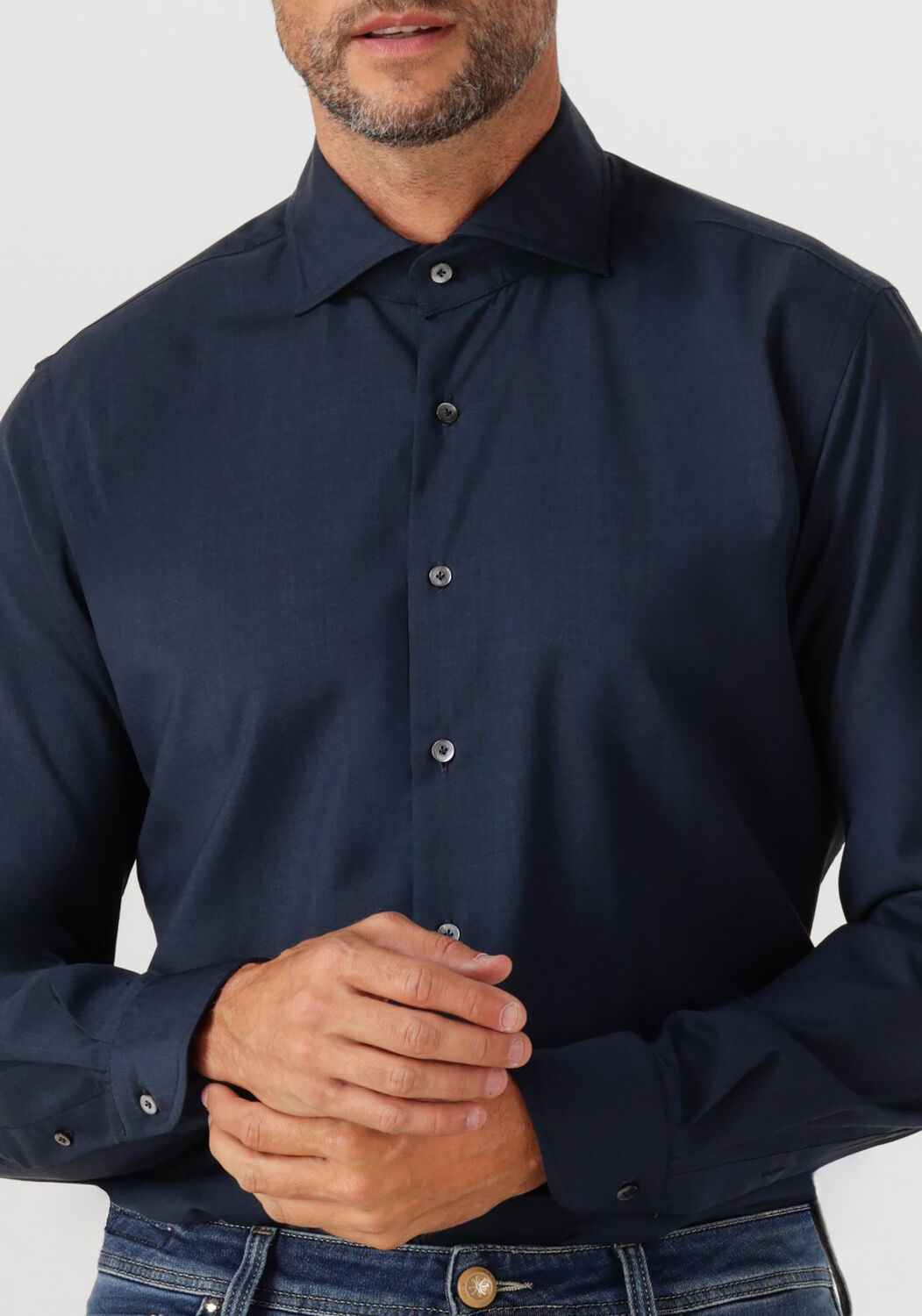 Donkerblauwe XACUS Klassiek overhemd 11220 MOP721ML - large