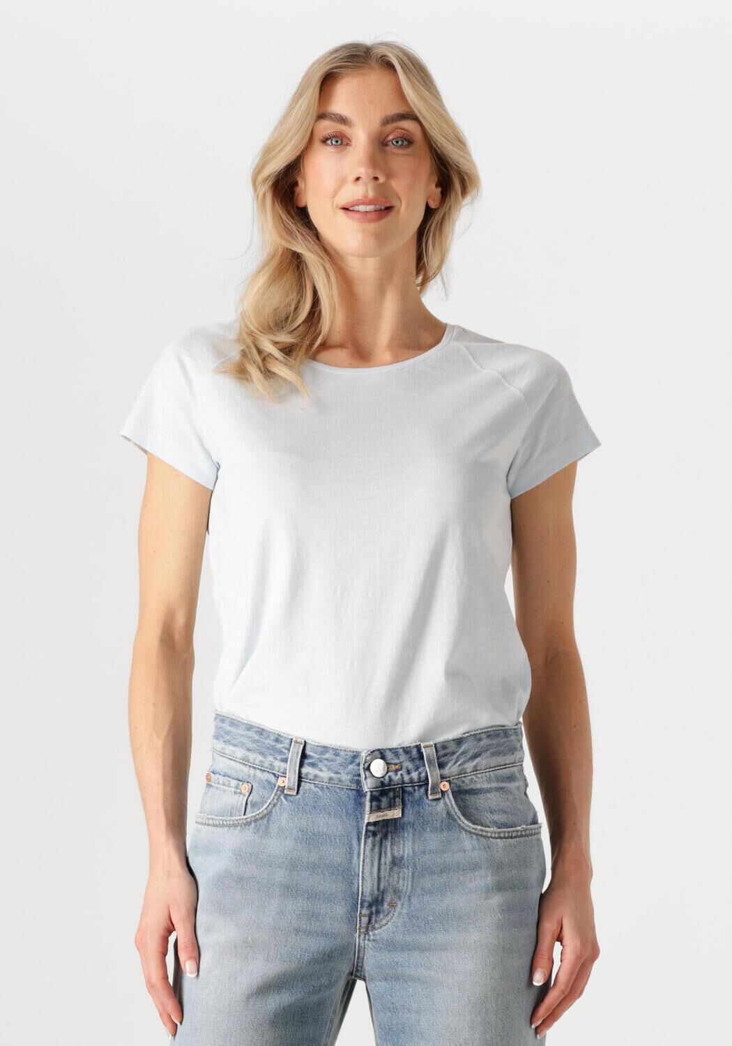Closed T-Shirt Dames T-shirt Raglan, Maat: M, Kleur: Lichtblauw afbeelding 1