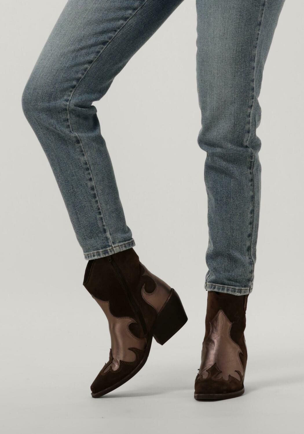 Bruine VIA VAI Enkellaarsjes EVELINE RILEY - large