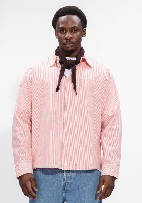 Oranje OLAF HUSSEIN Casual overhemd OVERSIZED STRIPE OXFORD SHIRT - large