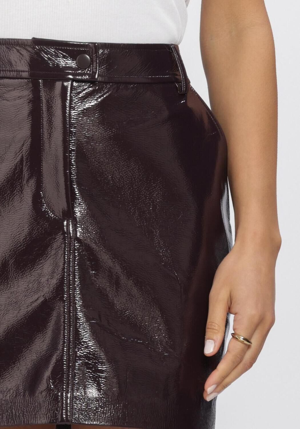 Bordeaux DANTE6 Minirok EVON FAUX CRACKLE LEATHER MINI SKIRT - large