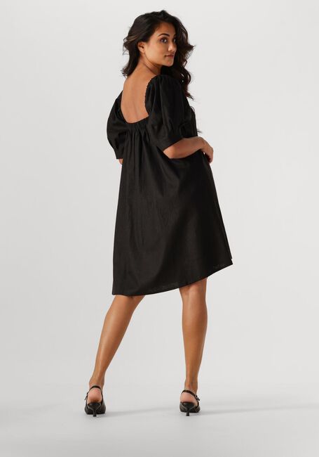 Zwarte GESTUZ Mini jurk ELARAHGZ LINEN SHORT DRESS - large