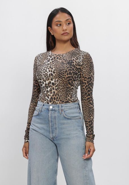 Multi GANNI Tops & T-shirts SOFT COTTON RIB LEO LONG SLEEVE - large