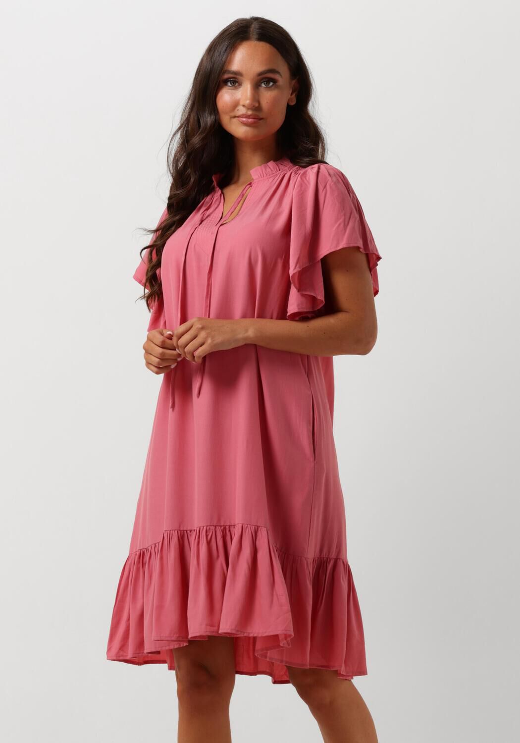 Co'Couture Mini Jurk Dames Tora Frill Dress, Maat: M, Kleur: Roze