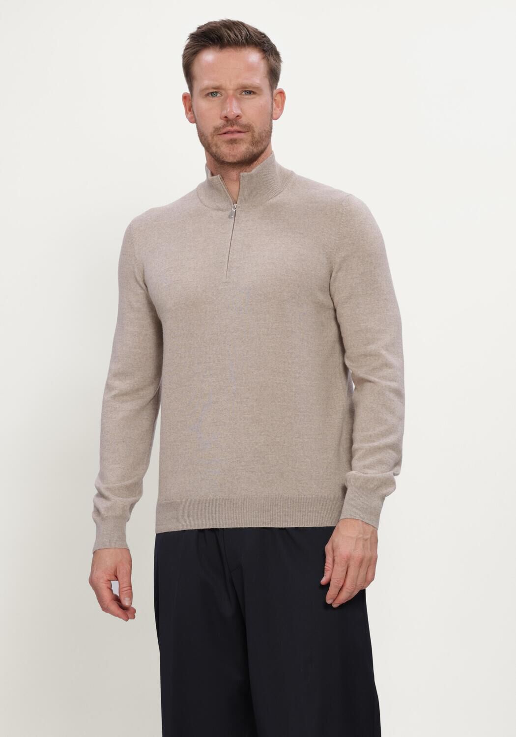 Beige GRAN SASSO Trui MOCK ZIP - large