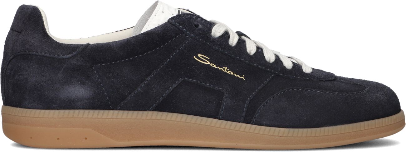 Santoni Lage Sneakers Heren 21975, Maat: 46, Materiaal: Suède, Kleur: Blauw