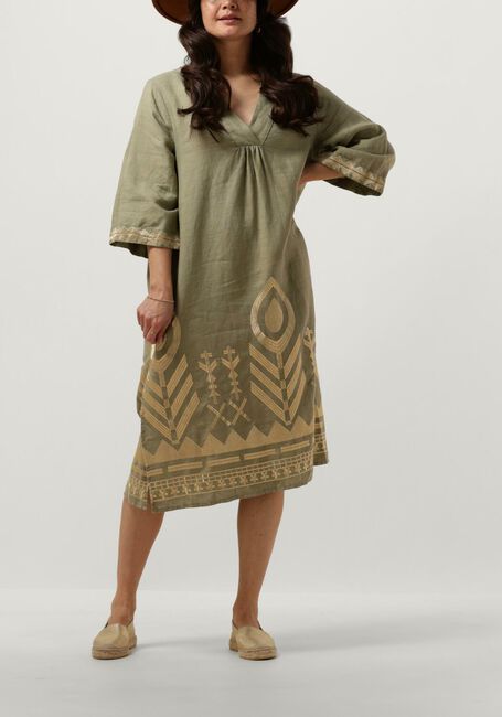 Groene GREEK ARCHAIC KORI Midi jurk 230676 - large