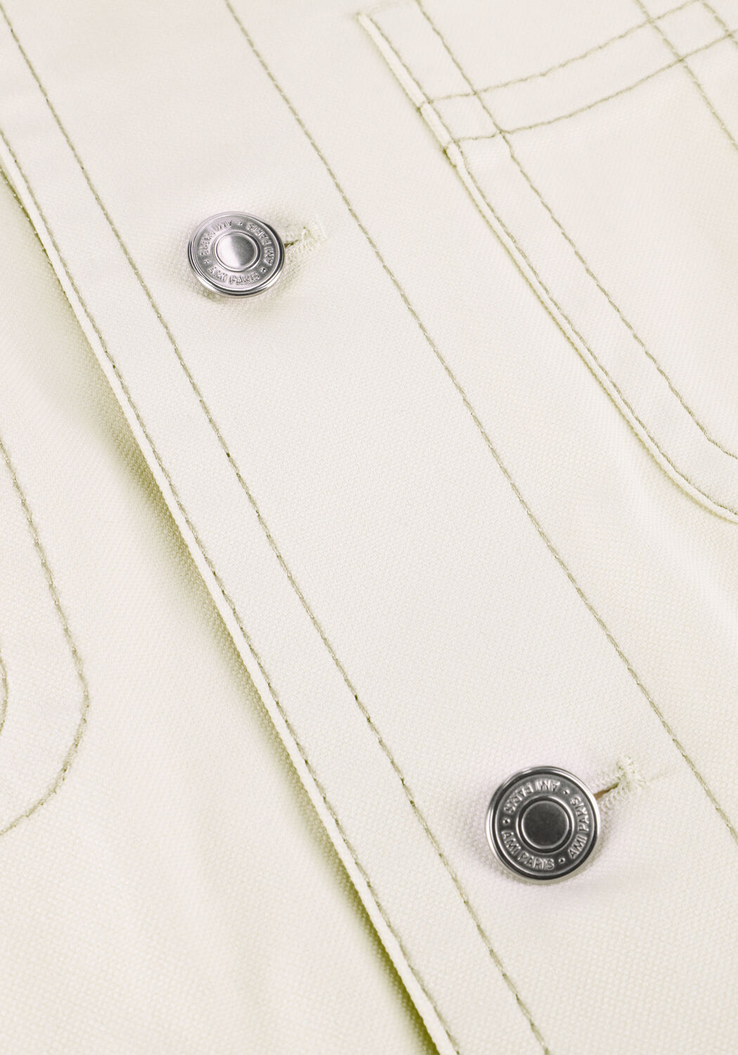 Gebroken wit AMI PARIS Overshirt WORKER BUTTONED JACKET - large