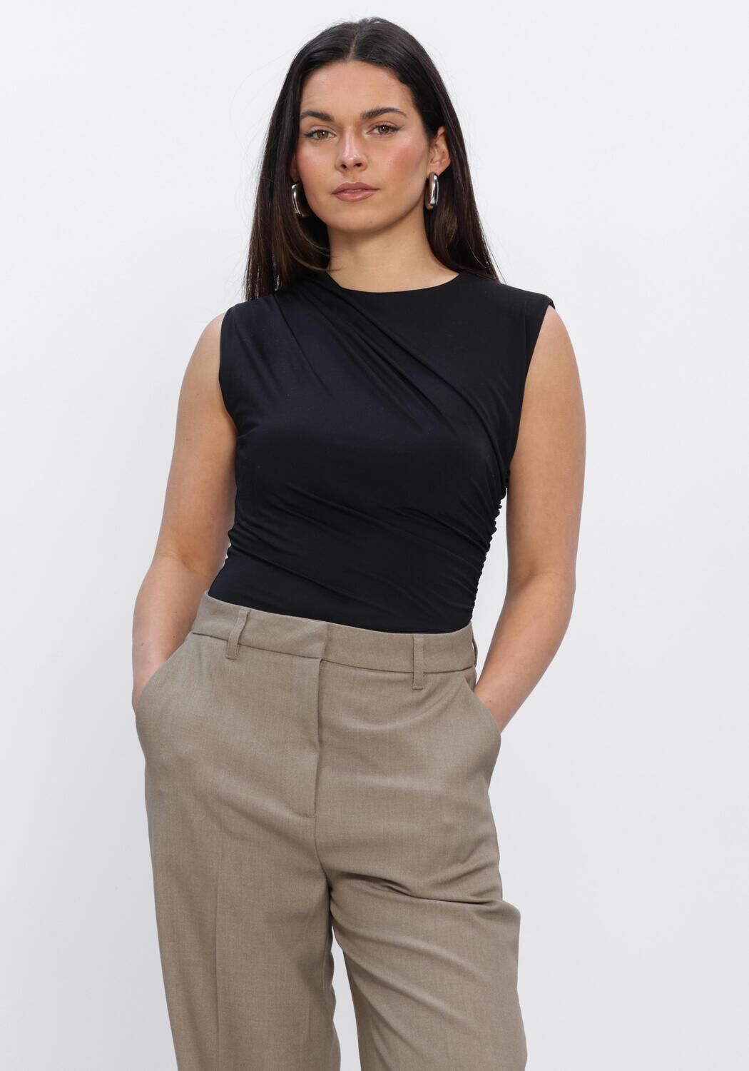 Rosemunde Top Dames Billie Sl Drape Top, Maat: 34, Kleur: Zwart afbeelding 1
