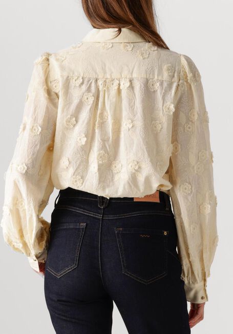 Gebroken wit SUMMUM Blouses LONGSLEEVE BLOUSE 3D FLOWER - large